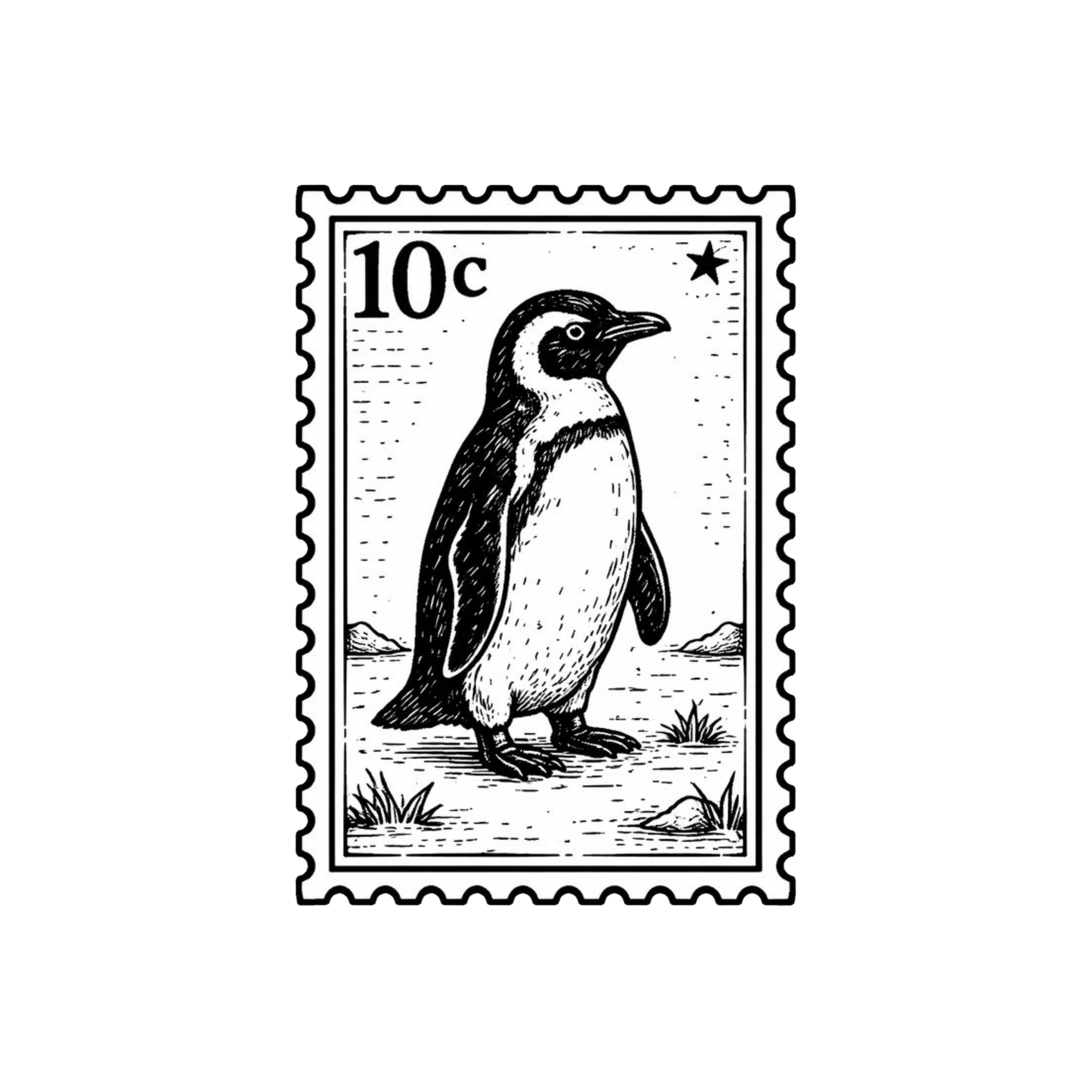 Antarctic Post — The Gentleman Penguin Stamp